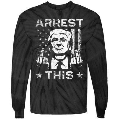 Trump Arrest This Fingers Tie-Dye Long Sleeve Shirt