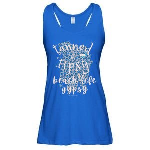 Tanned And Tipsy Beachlife Gypsy Beach Summer Tanned Gift Ladies Essential Flowy Tank