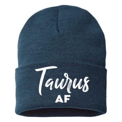 Taurus AF Taurus Astrology Zodiac Sign Taurus Birthday Sustainable Knit Beanie