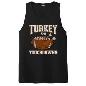 Turkey And Touchdowns For Thanksgiving Football Dinner Gift PosiCharge Competitor Tank