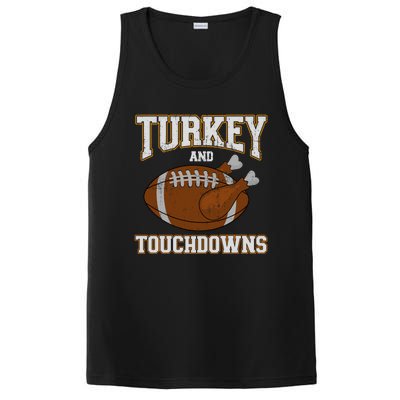 Turkey And Touchdowns For Thanksgiving Football Dinner Gift PosiCharge Competitor Tank