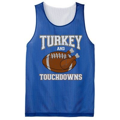 Turkey And Touchdowns For Thanksgiving Football Dinner Gift Mesh Reversible Basketball Jersey Tank