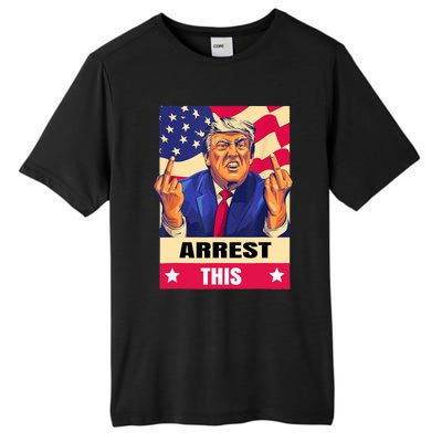 Trump Arrest This .Never Surrender. Fingers Pro Trump Tall Fusion ChromaSoft Performance T-Shirt