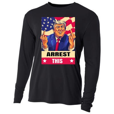 Trump Arrest This .Never Surrender. Fingers Pro Trump Cooling Performance Long Sleeve Crew