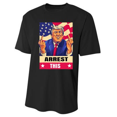 Trump Arrest This .Never Surrender. Fingers Pro Trump Performance Sprint T-Shirt