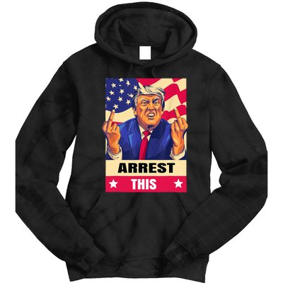 Trump Arrest This .Never Surrender. Fingers Pro Trump Tie Dye Hoodie