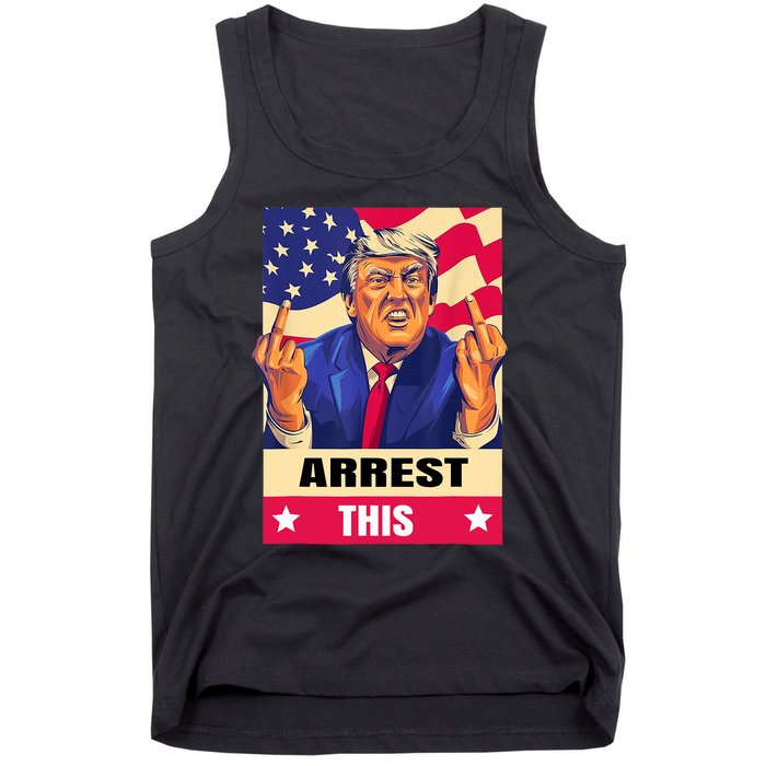 Trump Arrest This .Never Surrender. Fingers Pro Trump Tank Top