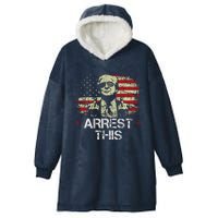 Trump Arrest This Funny Pro Trump 2024 Hooded Wearable Blanket