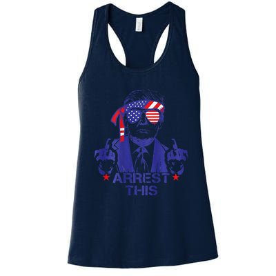 Trump Arrest This Funny Trump 2024 Convicted Felon Women's Racerback Tank