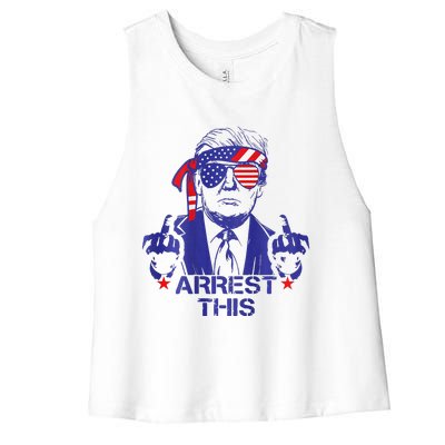 Trump Arrest This Funny Trump 2024 Convicted Felon Women's Racerback Cropped Tank