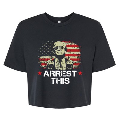 Trump Arrest This Funny Trump 2024 Convicted Felon Bella+Canvas Jersey Crop Tee