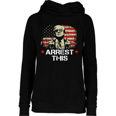 Trump Arrest This Funny Trump 2024 Convicted Felon Womens Funnel Neck Pullover Hood