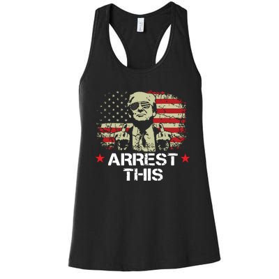 Trump Arrest This Funny Trump 2024 Convicted Felon Women's Racerback Tank