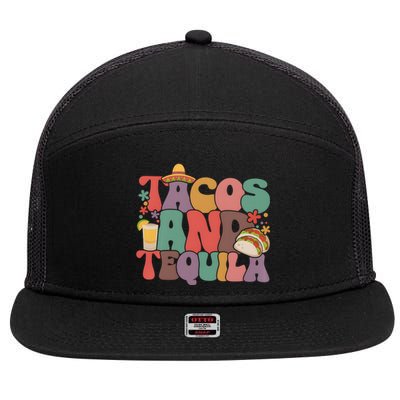 Tacos And Tequila Mexican Fiesta 7 Panel Mesh Trucker Snapback Hat