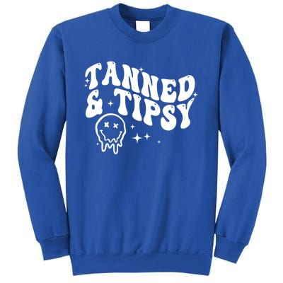 Tanned And Tipsy Hello Summer Vibes Beach Vacay Summertime Gift Sweatshirt