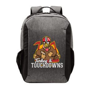 Turkey and Touchdowns Funny Thanksgiving Football Vector Backpack