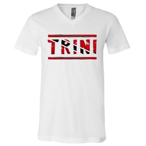 Trinidad And Tobago Trini Tobagonian Flag Pride Roots V-Neck T-Shirt