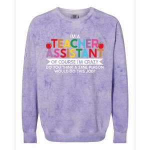 Teacher Assistant TeacherS Aide Paraprofessional Educator Colorblast Crewneck Sweatshirt