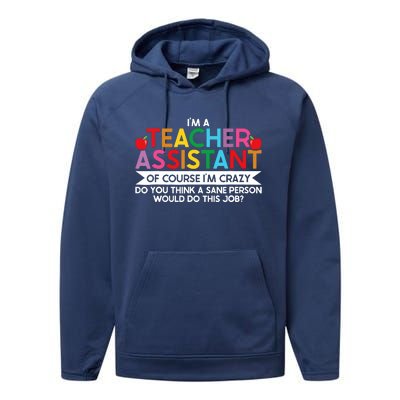 Teacher Assistant TeacherS Aide Paraprofessional Educator Performance Fleece Hoodie