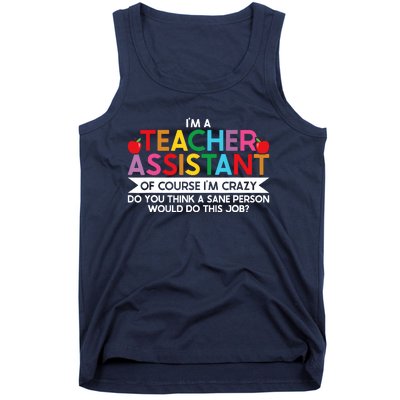 Teacher Assistant TeacherS Aide Paraprofessional Educator Tank Top