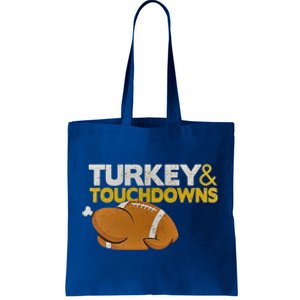 Turkey And Touchdowns Funny Thanksgiving Gift Tote Bag