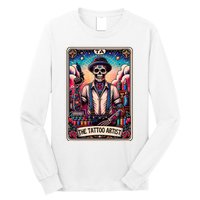 Tattoo Artist Tarot Card Skeleton Drawing Tattooist Tarot Long Sleeve Shirt