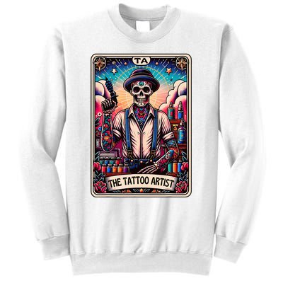 Tattoo Artist Tarot Card Skeleton Drawing Tattooist Tarot Sweatshirt