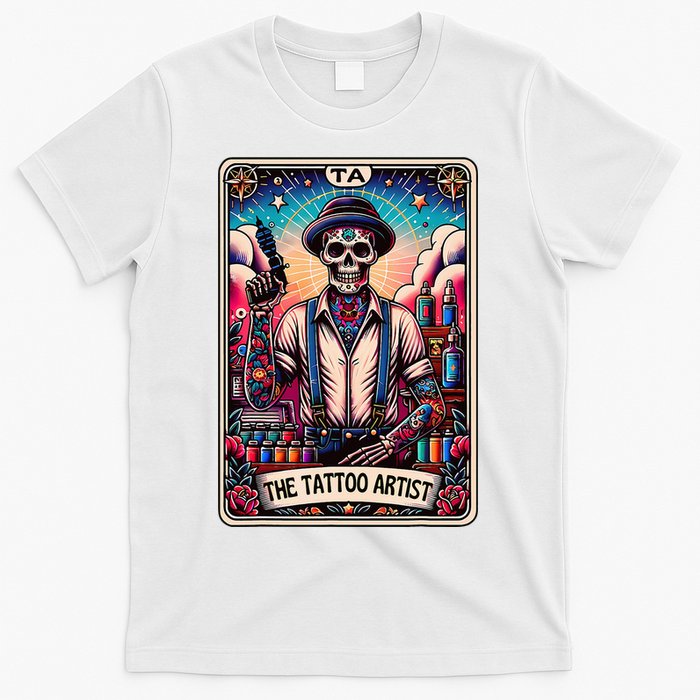 Tattoo Artist Tarot Card Skeleton Drawing Tattooist Tarot T-Shirt