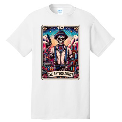 Tattoo Artist Tarot Card Skeleton Drawing Tattooist Tarot Tall T-Shirt