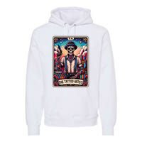 Tattoo Artist Tarot Card Skeleton Drawing Tattooist Tarot Premium Hoodie