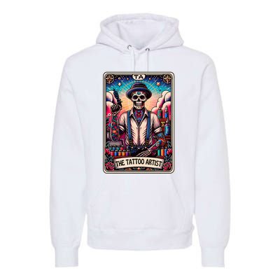 Tattoo Artist Tarot Card Skeleton Drawing Tattooist Tarot Premium Hoodie