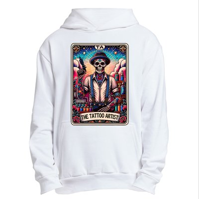 Tattoo Artist Tarot Card Skeleton Drawing Tattooist Tarot Urban Pullover Hoodie