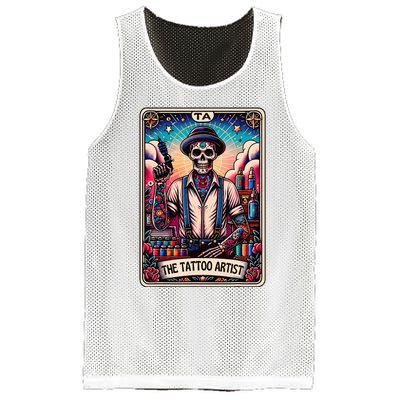 Tattoo Artist Tarot Card Skeleton Drawing Tattooist Tarot Mesh Reversible Basketball Jersey Tank