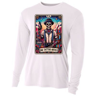 Tattoo Artist Tarot Card Skeleton Drawing Tattooist Tarot Cooling Performance Long Sleeve Crew