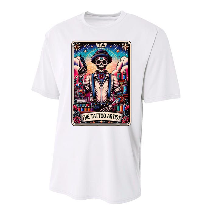 Tattoo Artist Tarot Card Skeleton Drawing Tattooist Tarot Performance Sprint T-Shirt