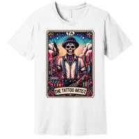 Tattoo Artist Tarot Card Skeleton Drawing Tattooist Tarot Premium T-Shirt