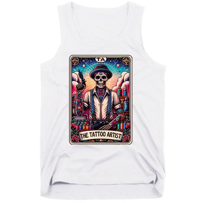 Tattoo Artist Tarot Card Skeleton Drawing Tattooist Tarot Tank Top