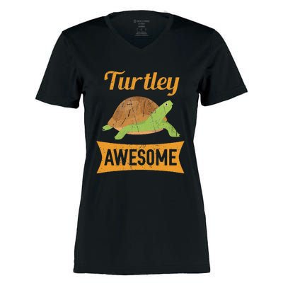 Turtley Awesome Turtle Women's Momentum V-Neck T-Shirt