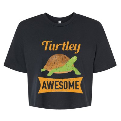 Turtley Awesome Turtle Bella+Canvas Jersey Crop Tee