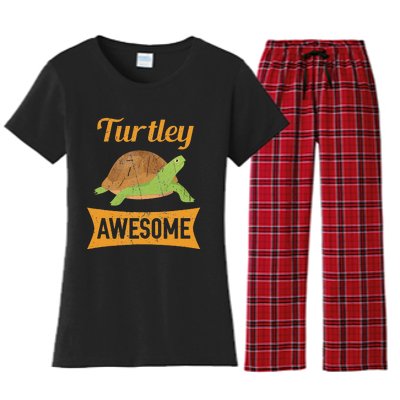 Turtley Awesome Turtle Women's Flannel Pajama Set