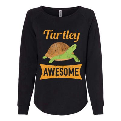 Turtley Awesome Turtle Womens California Wash Sweatshirt