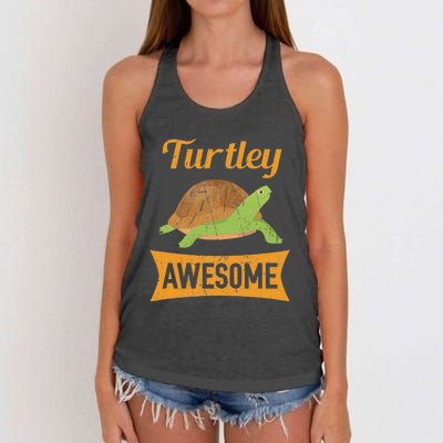 Turtley Awesome Turtle Women's Knotted Racerback Tank