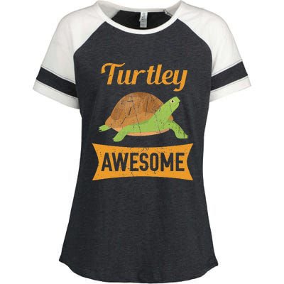 Turtley Awesome Turtle Enza Ladies Jersey Colorblock Tee