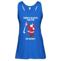 ThereS Always Time For Ice Hockey Santa Ice Hockey Lover Gift Ladies Essential Flowy Tank