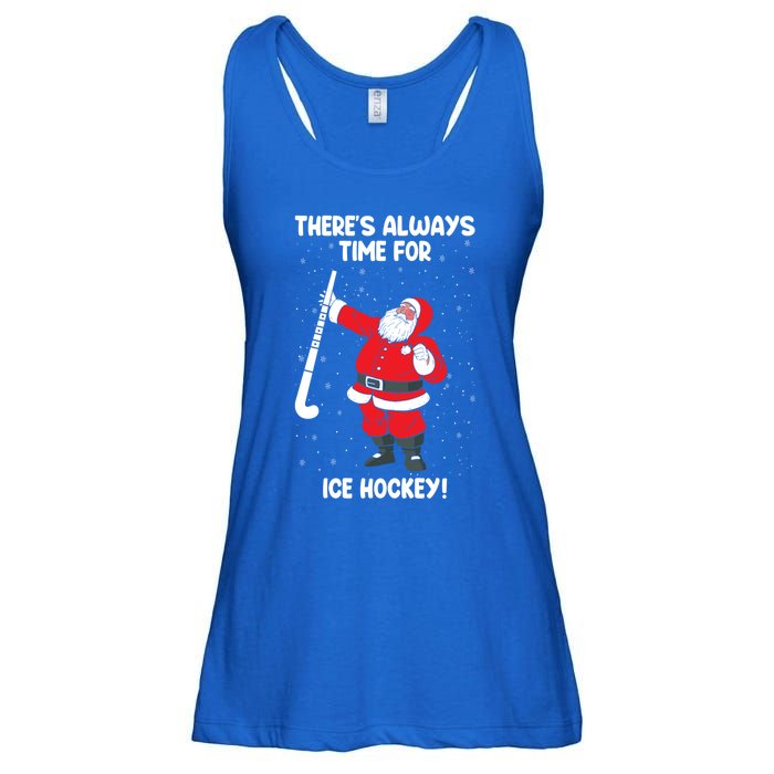 ThereS Always Time For Ice Hockey Santa Ice Hockey Lover Gift Ladies Essential Flowy Tank