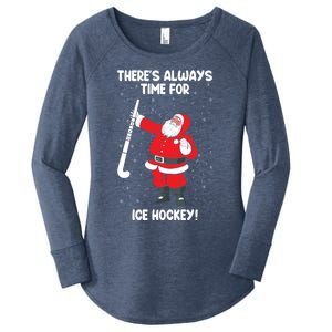 ThereS Always Time For Ice Hockey Santa Ice Hockey Lover Gift Women's Perfect Tri Tunic Long Sleeve Shirt