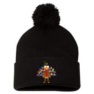 Turkeys Autism Thanksgiving Day Funny Gifts Boys Girls Pom Pom 12in Knit Beanie