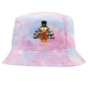 Turkeys Autism Thanksgiving Day Funny Gifts Boys Girls Tie-Dyed Bucket Hat