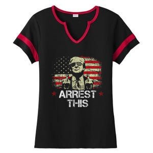 Trump Arrest This Funny Pro Trump 2024 Ladies Halftime Notch Neck Tee