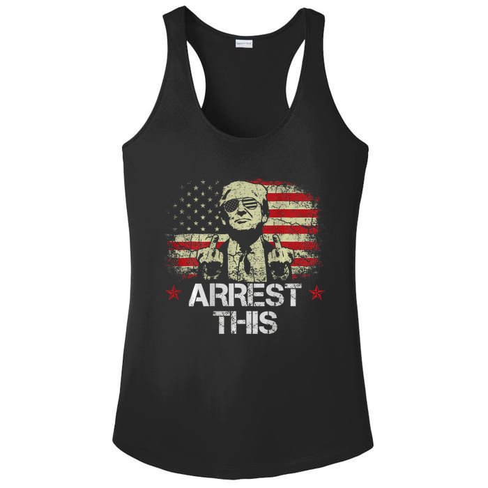 Trump Arrest This Funny Pro Trump 2024 Ladies PosiCharge Competitor Racerback Tank